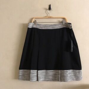 Karl Lagerfeld Pleated Black and Gray Skirt